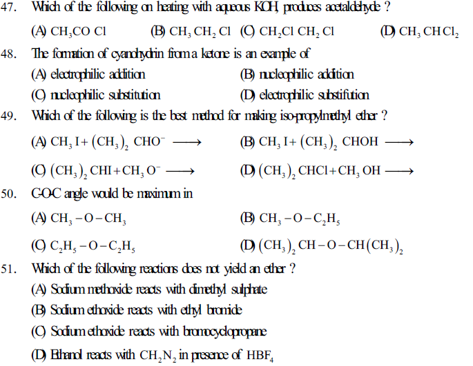 NEET UG Chemistry Organic Compounds Containing Oxygen MCQs, Multiple ...